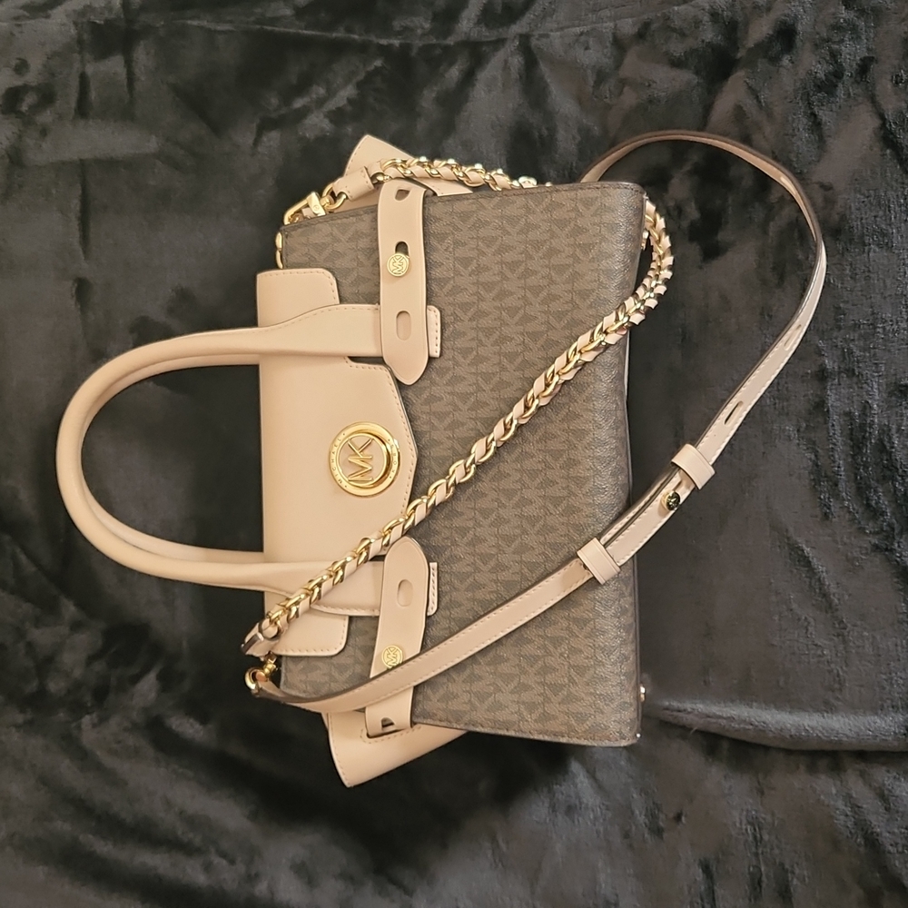 Michael Kors chain link canvas handle bag